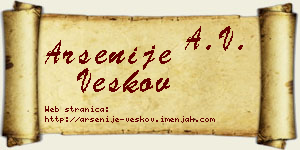 Arsenije Veskov vizit kartica